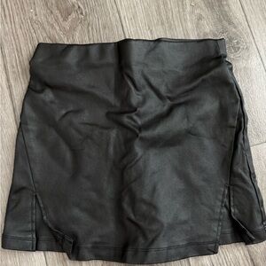 Windsor Sleek Black Faux Leather Skirt